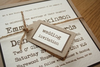 brown paper, tying the knot wedding invitation (2)